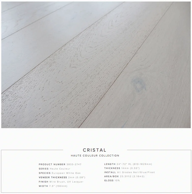 Cristal Blanc Pravada Haute Couleur Collection European White Oak Engineered Floors SQUAREFOOT FLOORING - MISSISSAUGA - TORONTO - BRAMPTON