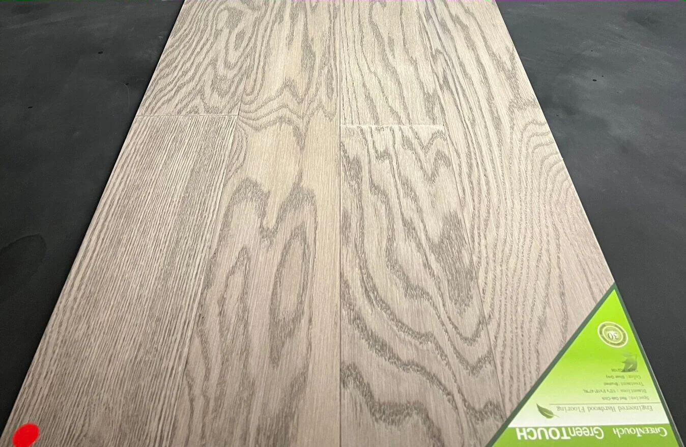 Silver Grey Green Touch Red Oak Engineered Hardwood Flooring RO